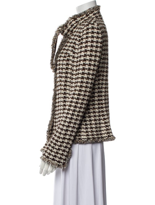 St. John Wool Plaid Print Evening Jacket