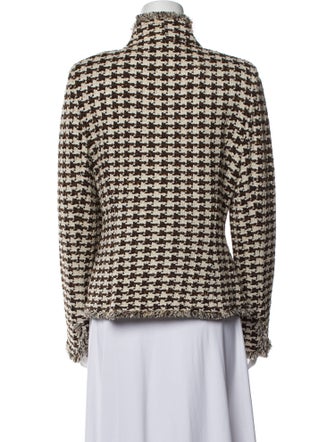 St. John Wool Plaid Print Evening Jacket