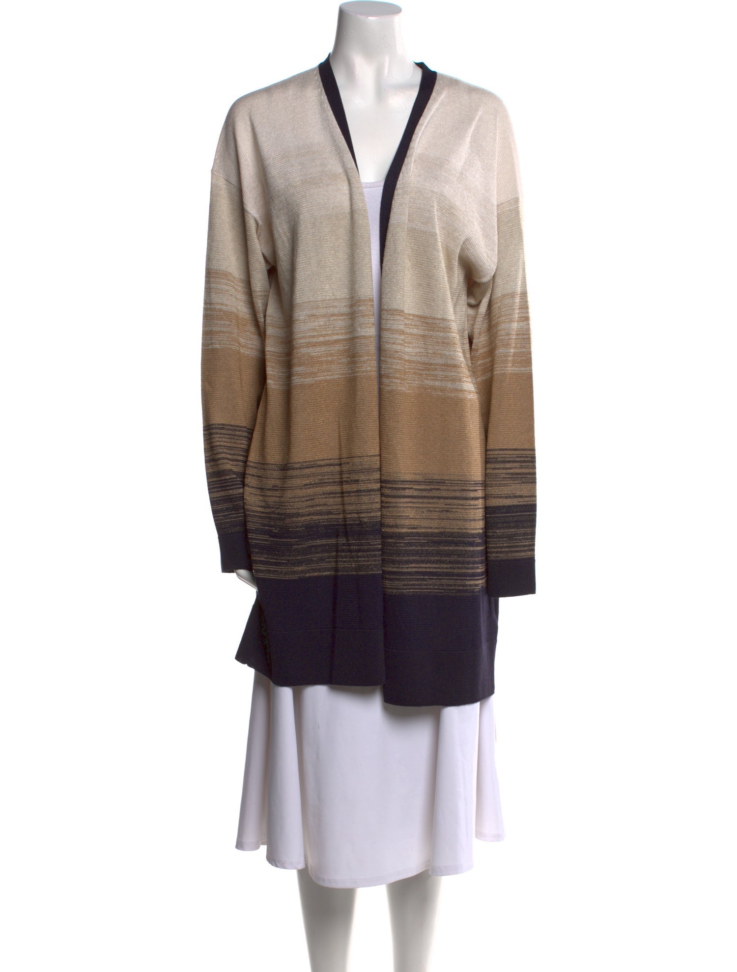 St. John Striped V-Neck Sweater