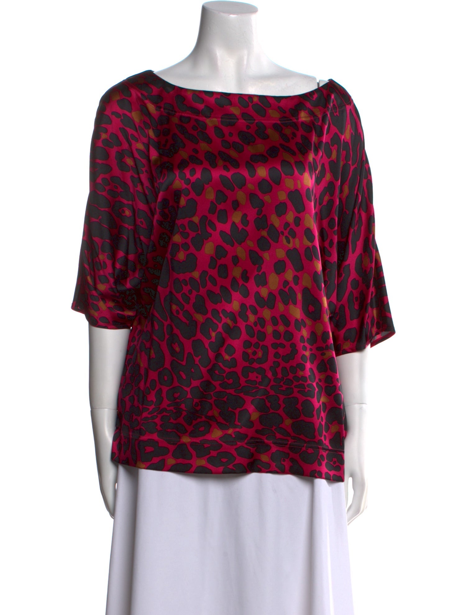 St. John Silk Animal Print Blouse