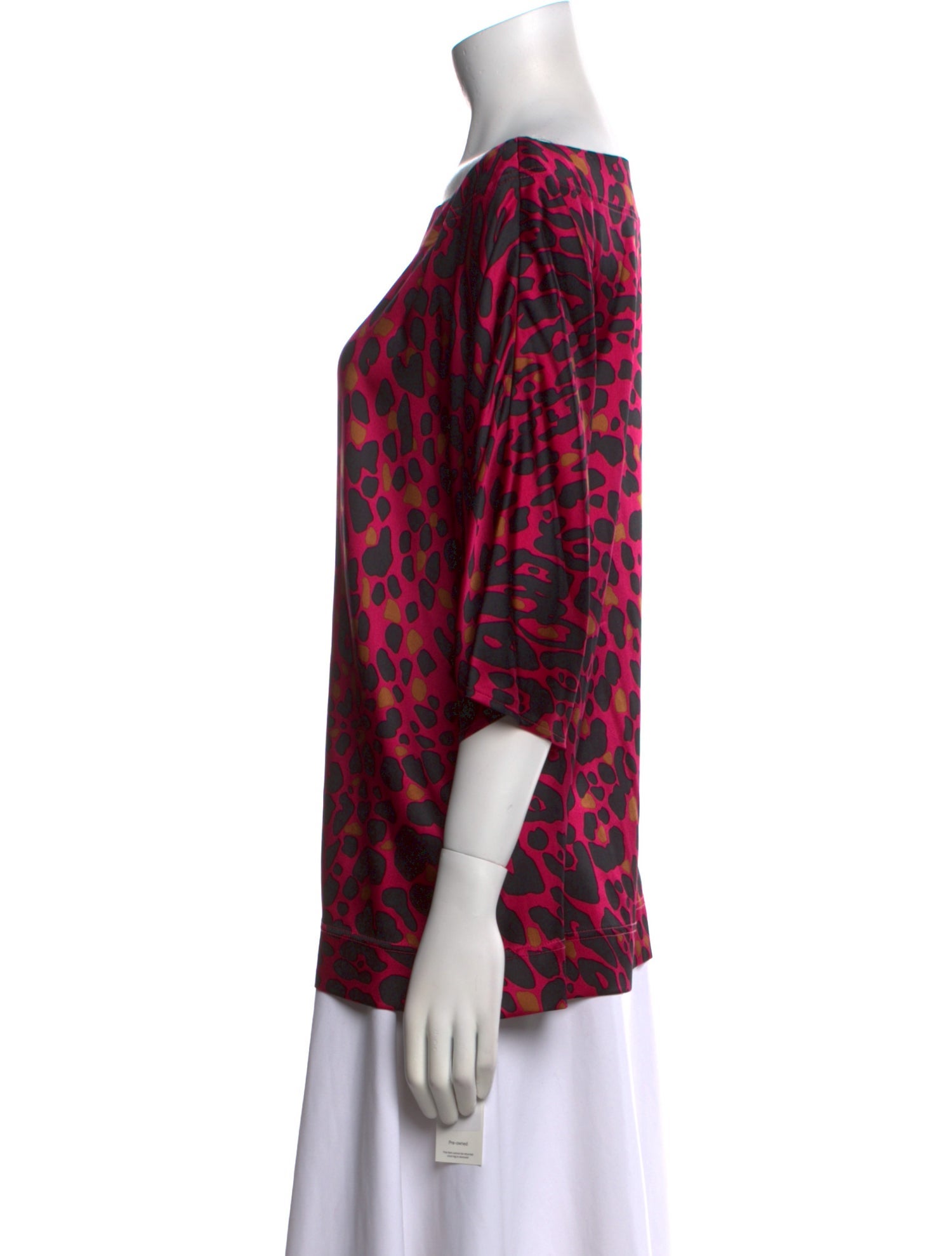 St. John Silk Animal Print Blouse