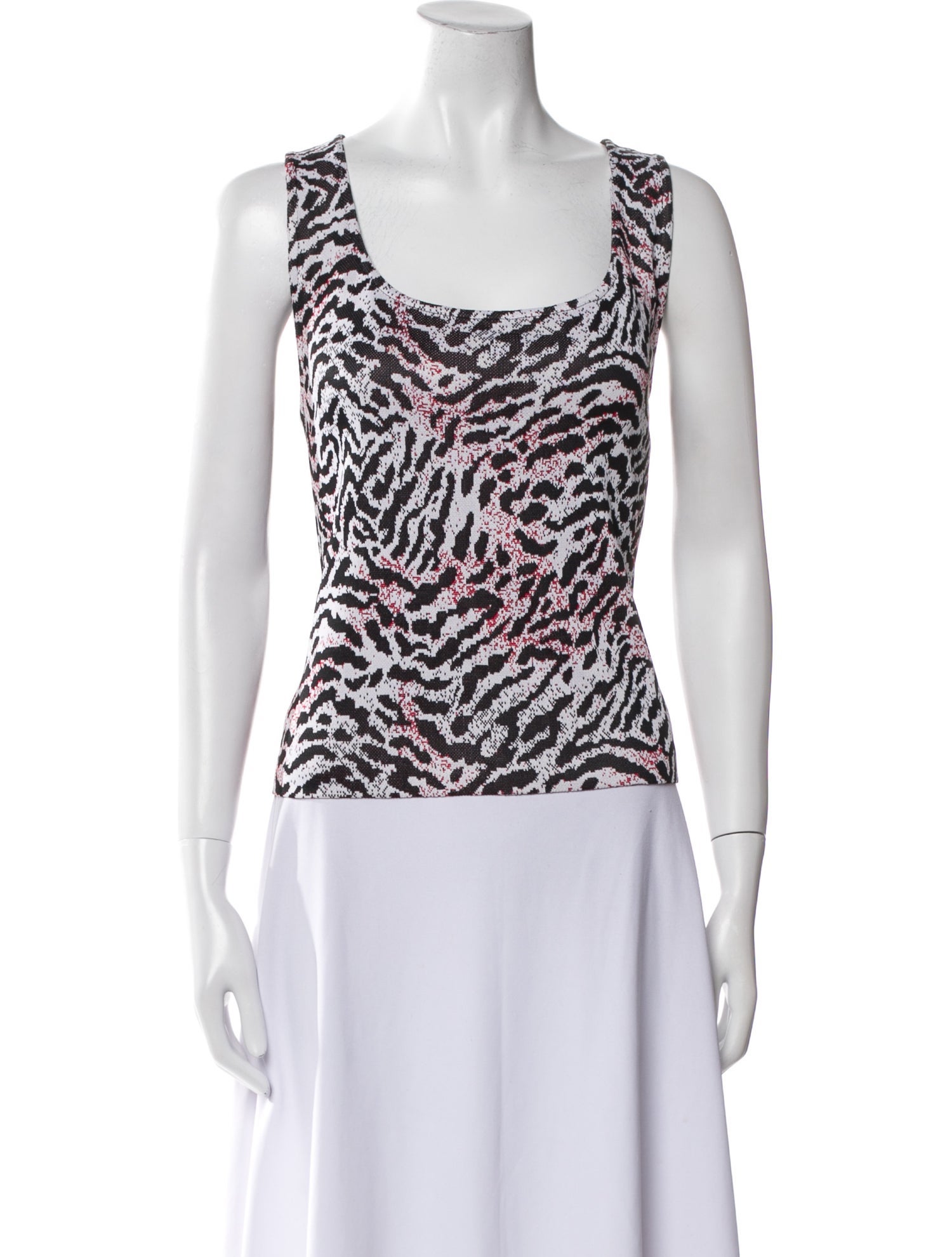 St. John Animal Print Square Neckline Sweater