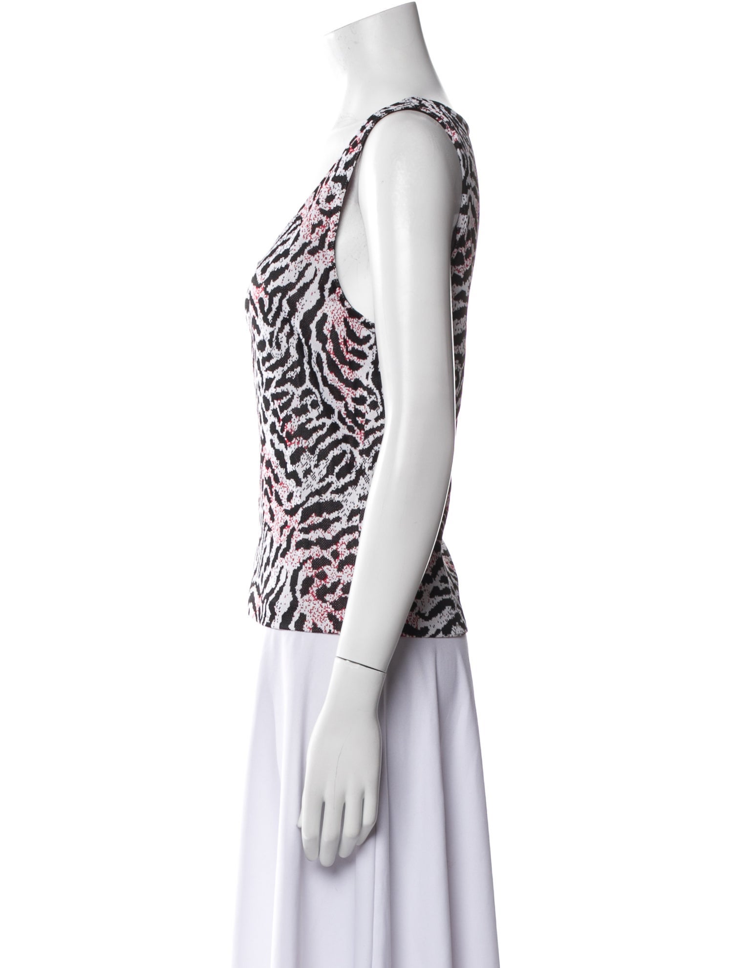 St. John Animal Print Square Neckline Sweater