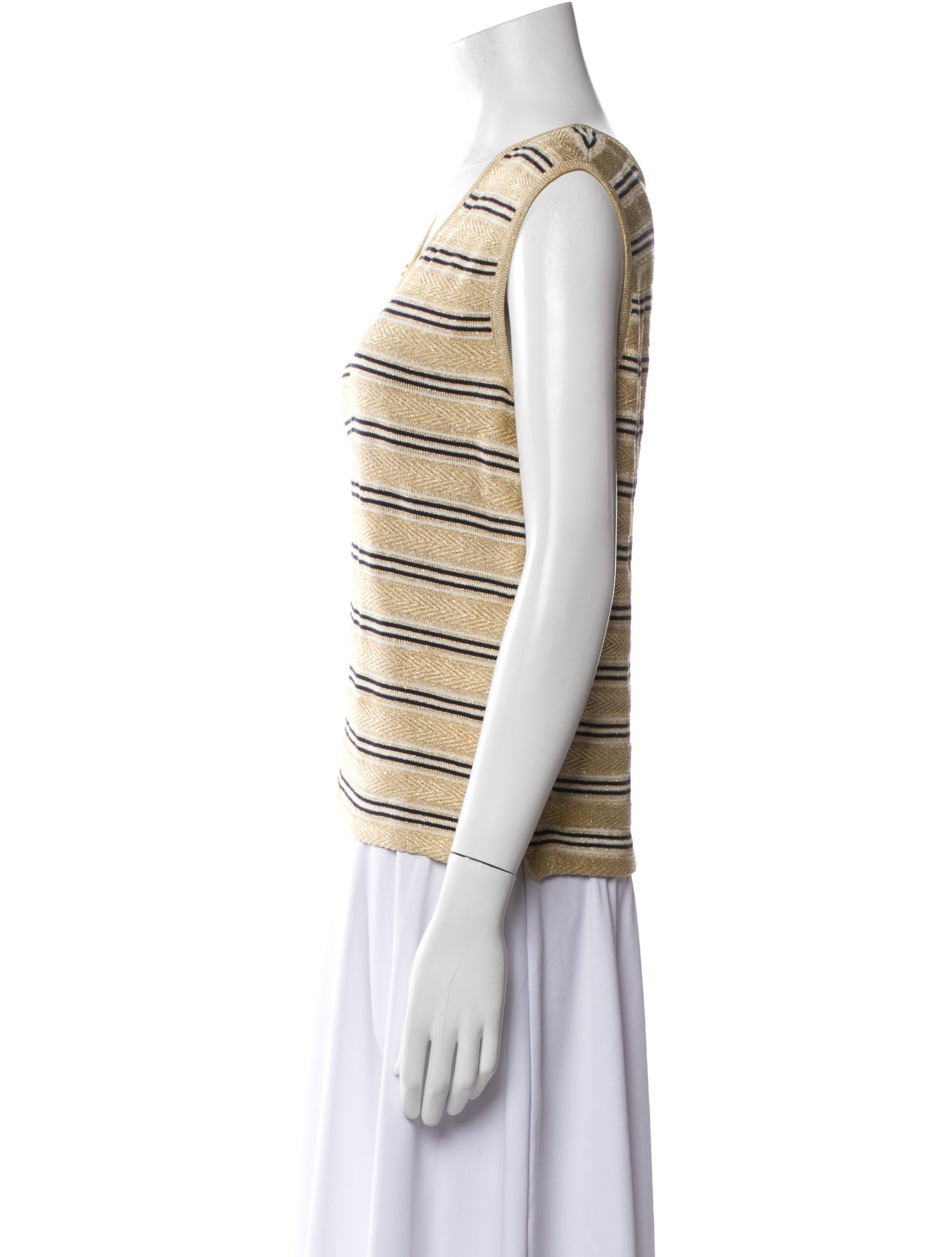 St. John Wool Striped Top