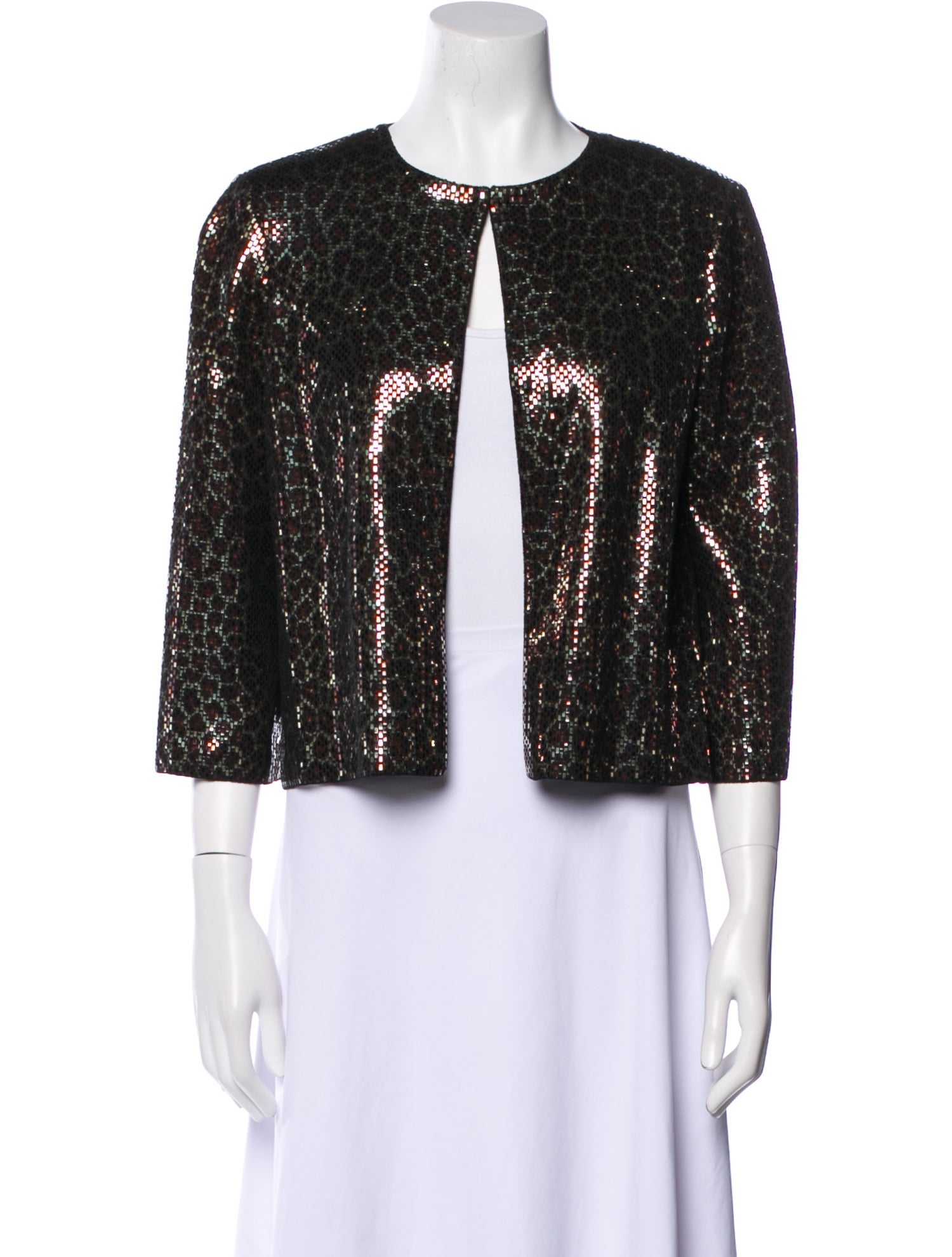 St. John Sequin Polka Dot Print Evening Jacket