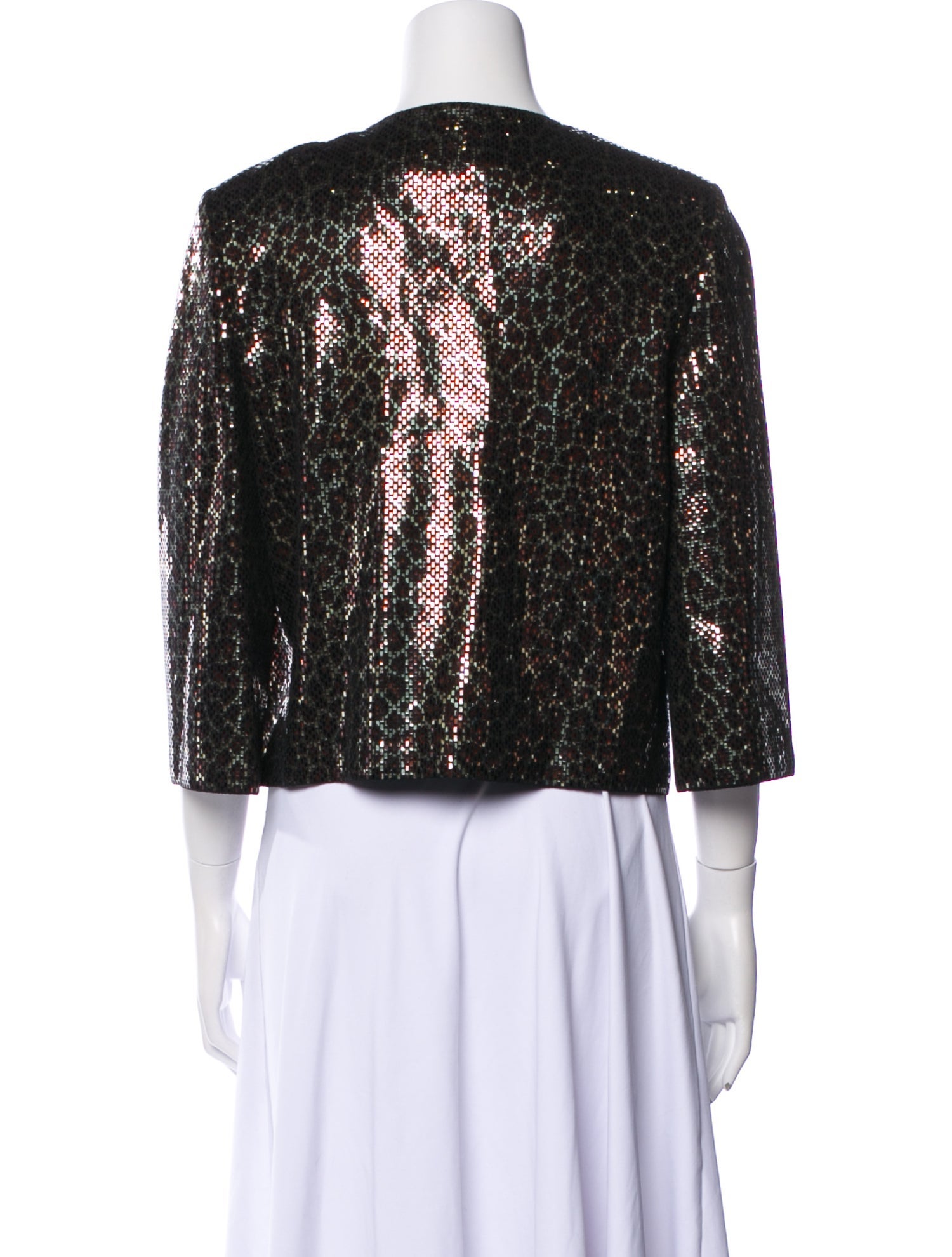 St. John Sequin Polka Dot Print Evening Jacket
