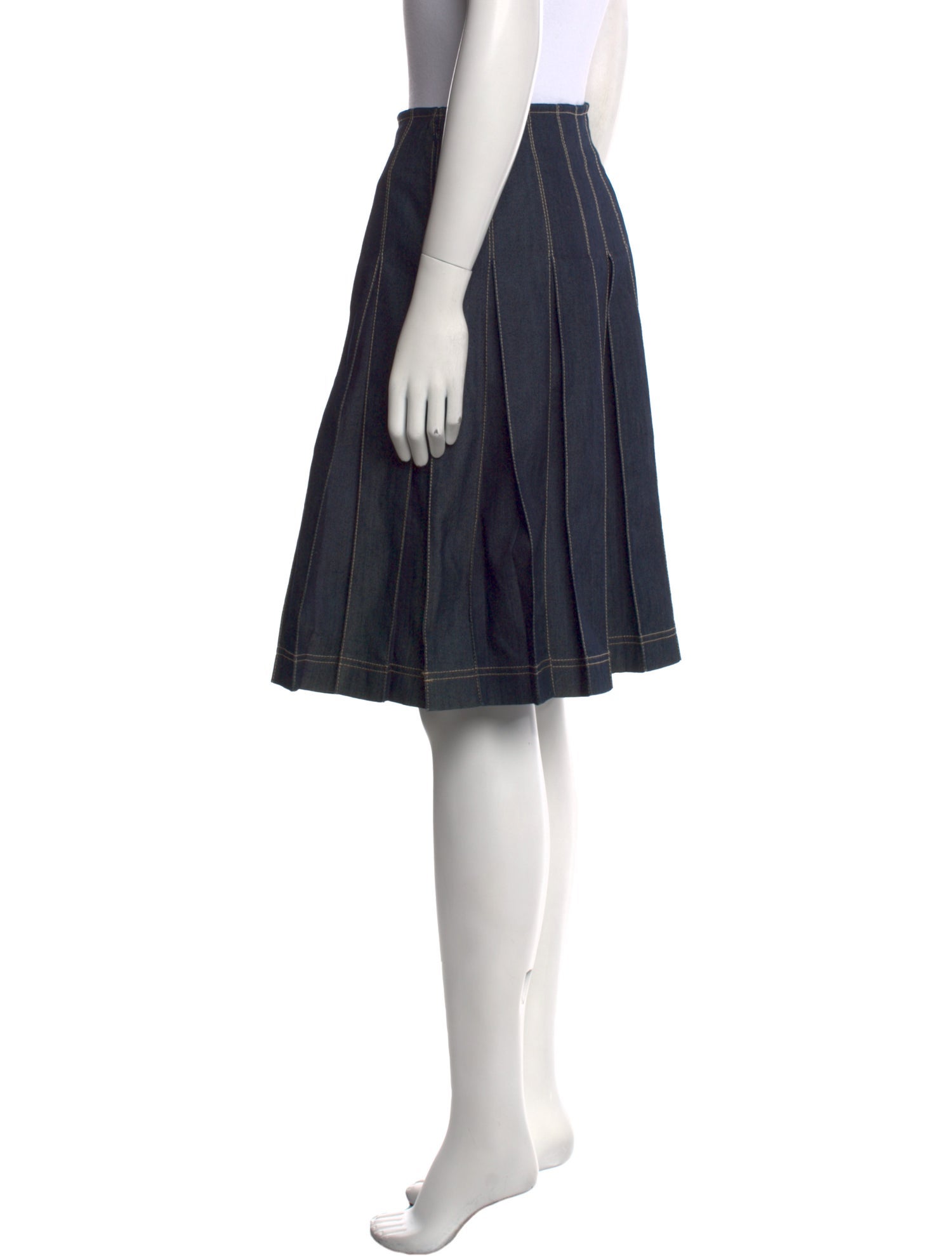 St. John Striped Knee-Length Skirt