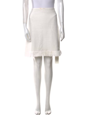 St. John Fringe Trim Accent Knee-Length Skirt