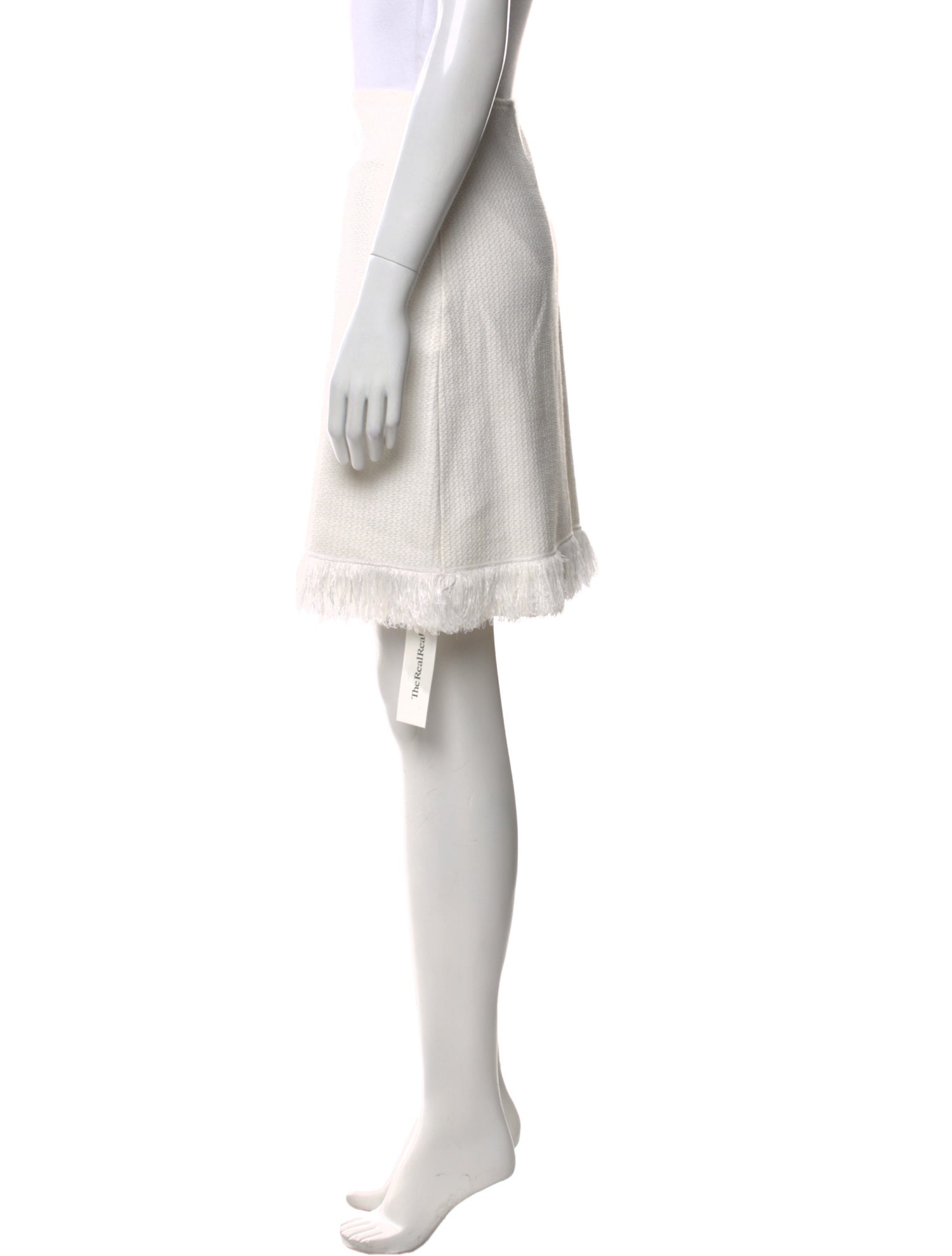 St. John Fringe Trim Accent Knee-Length Skirt