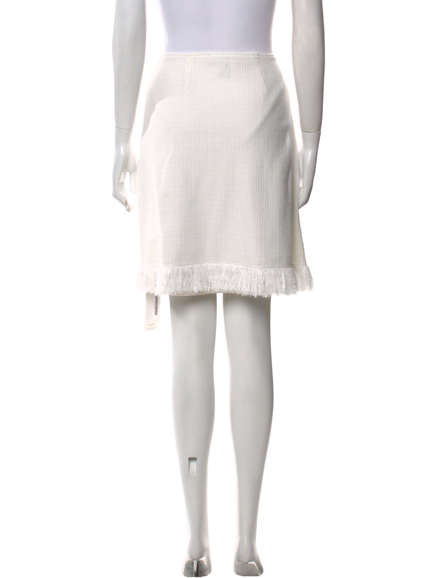 St. John Fringe Trim Accent Knee-Length Skirt