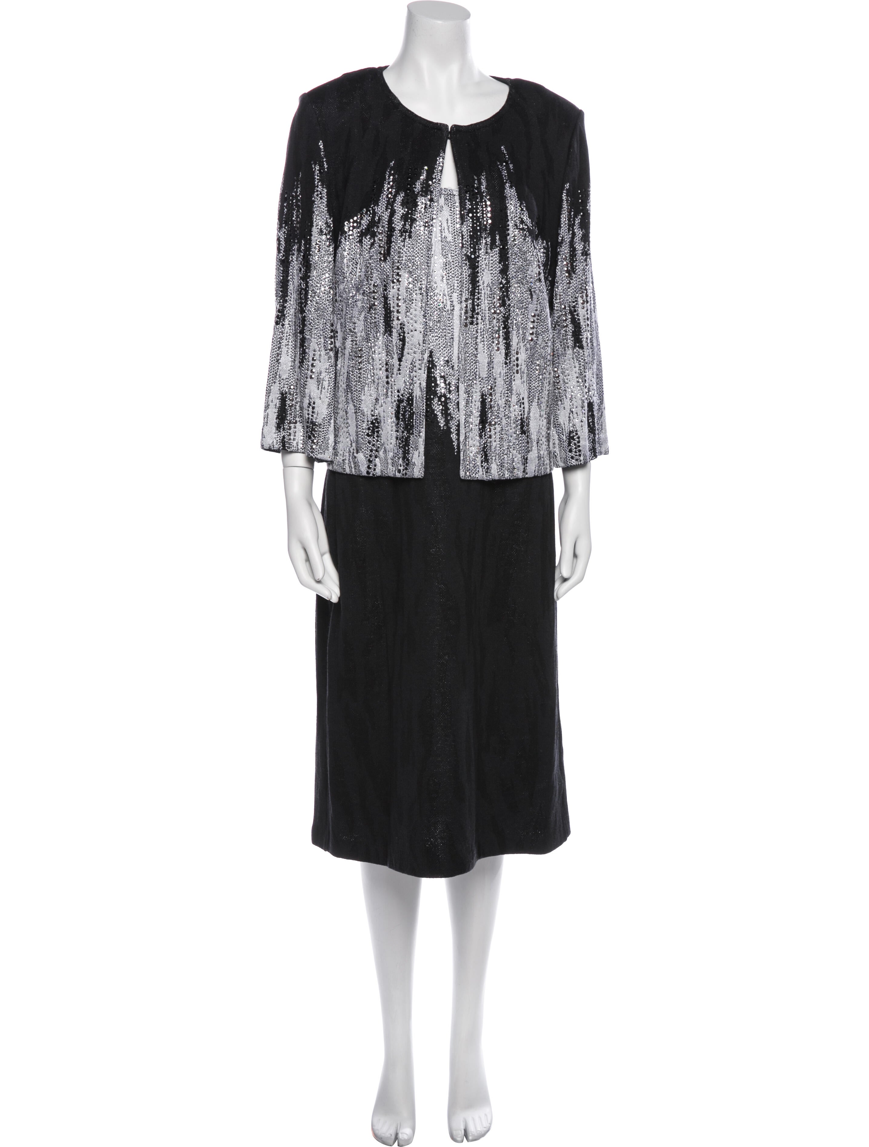 St. John Wool Printed Dress Set