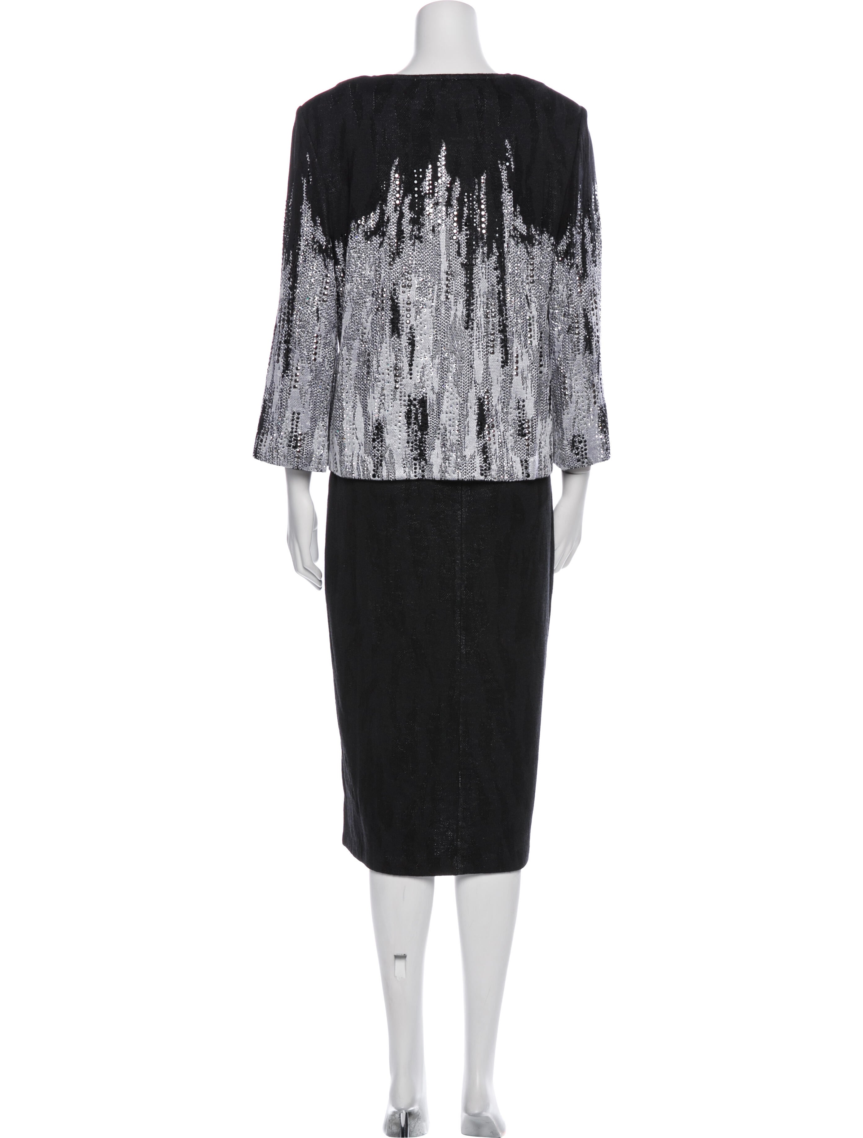 St. John Wool Printed Dress Set