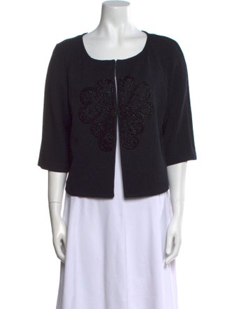 St. John Scoop Neck Three-Quarter Sleeve Top