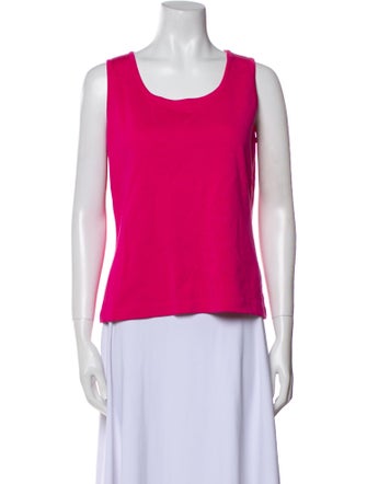 St. John Scoop Neck Sleeveless Top