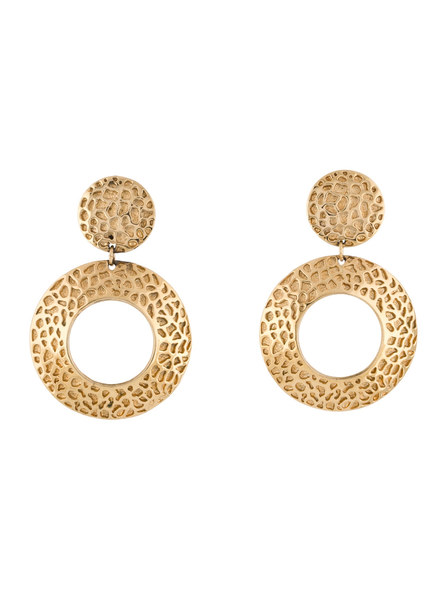 St. John Textured Drop Clip-On Earrings