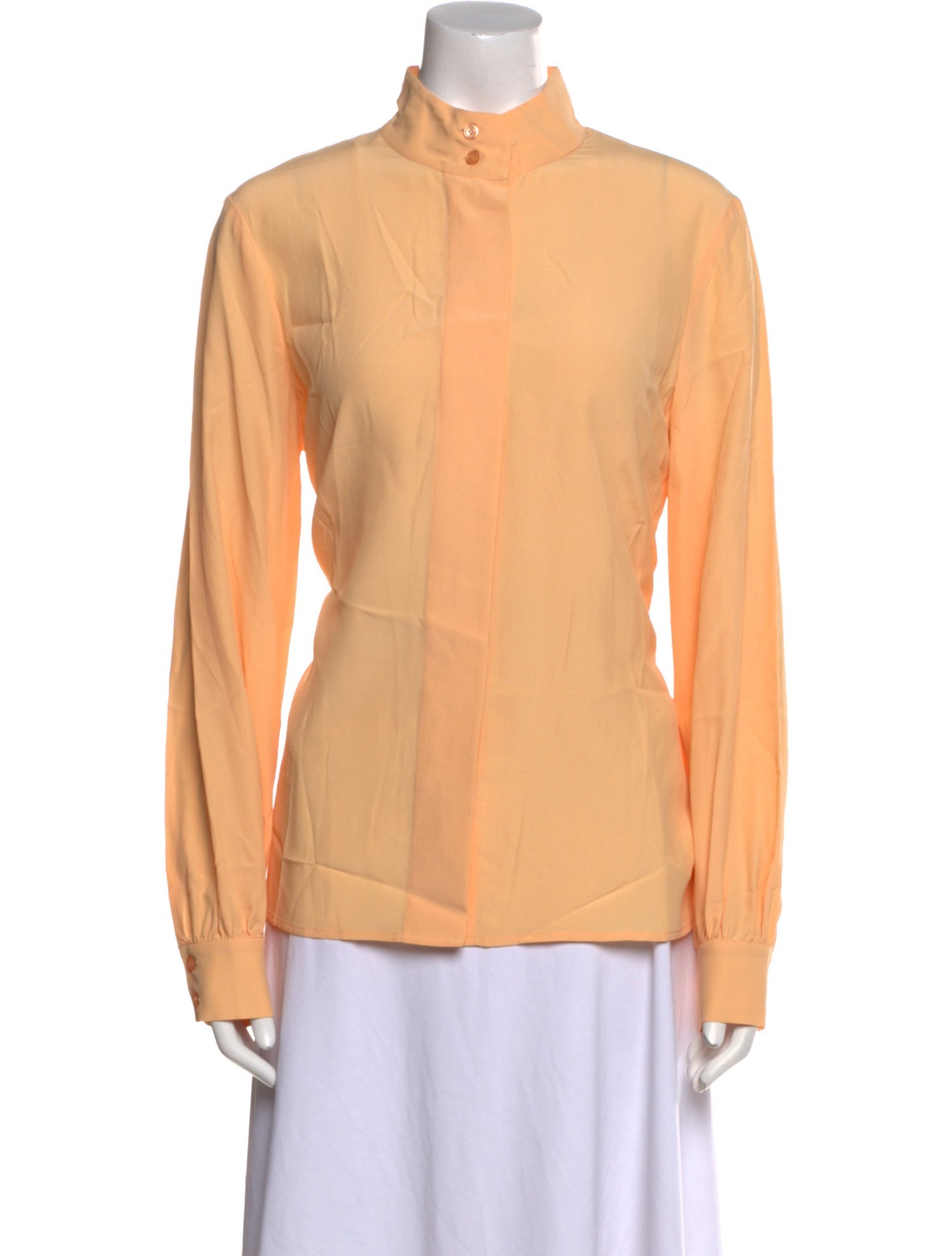 St. John Mock Neck Long Sleeve Blouse