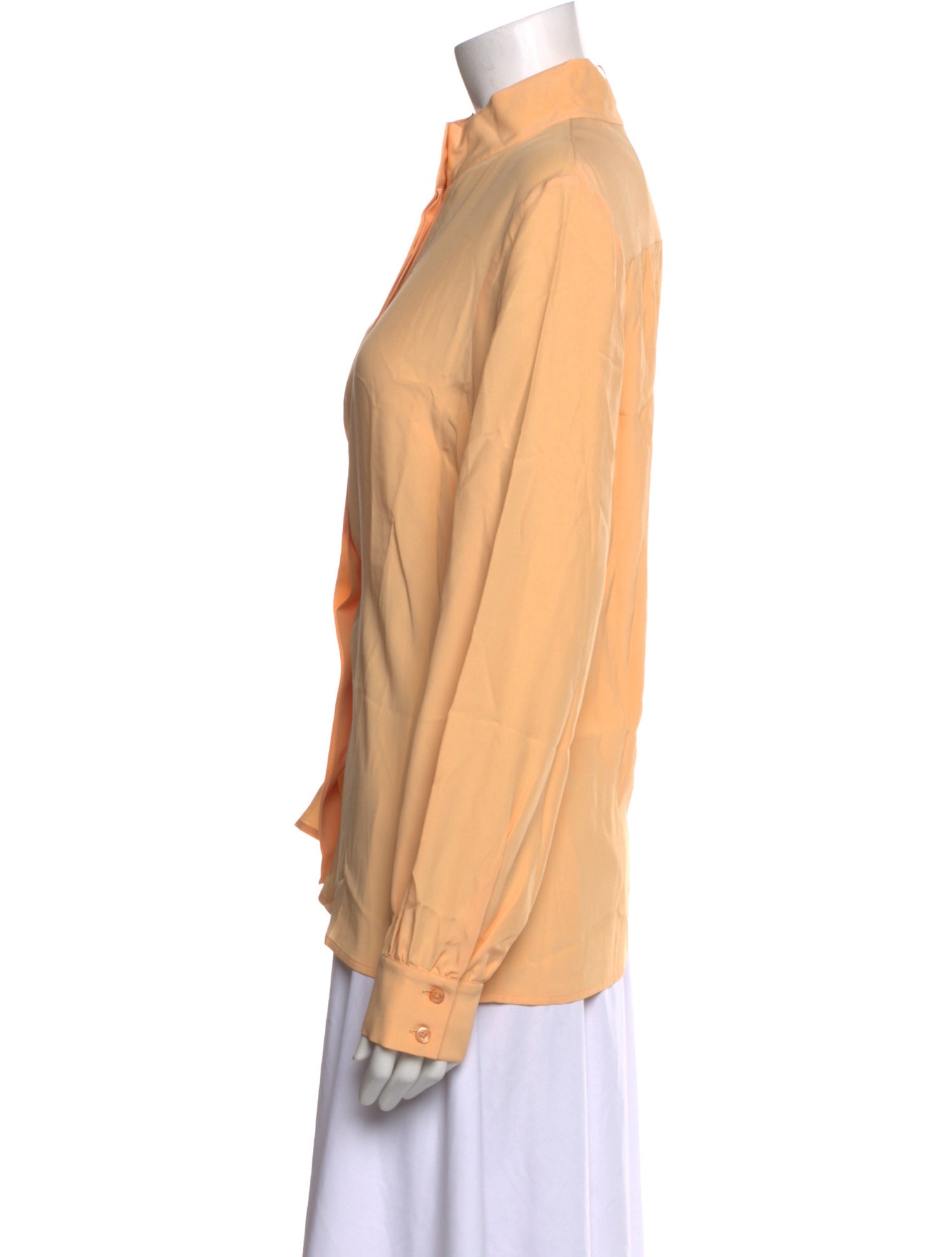 St. John Mock Neck Long Sleeve Blouse