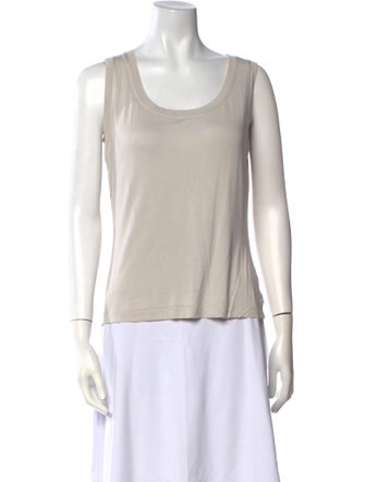 St. John Scoop Neck Sleeveless Top