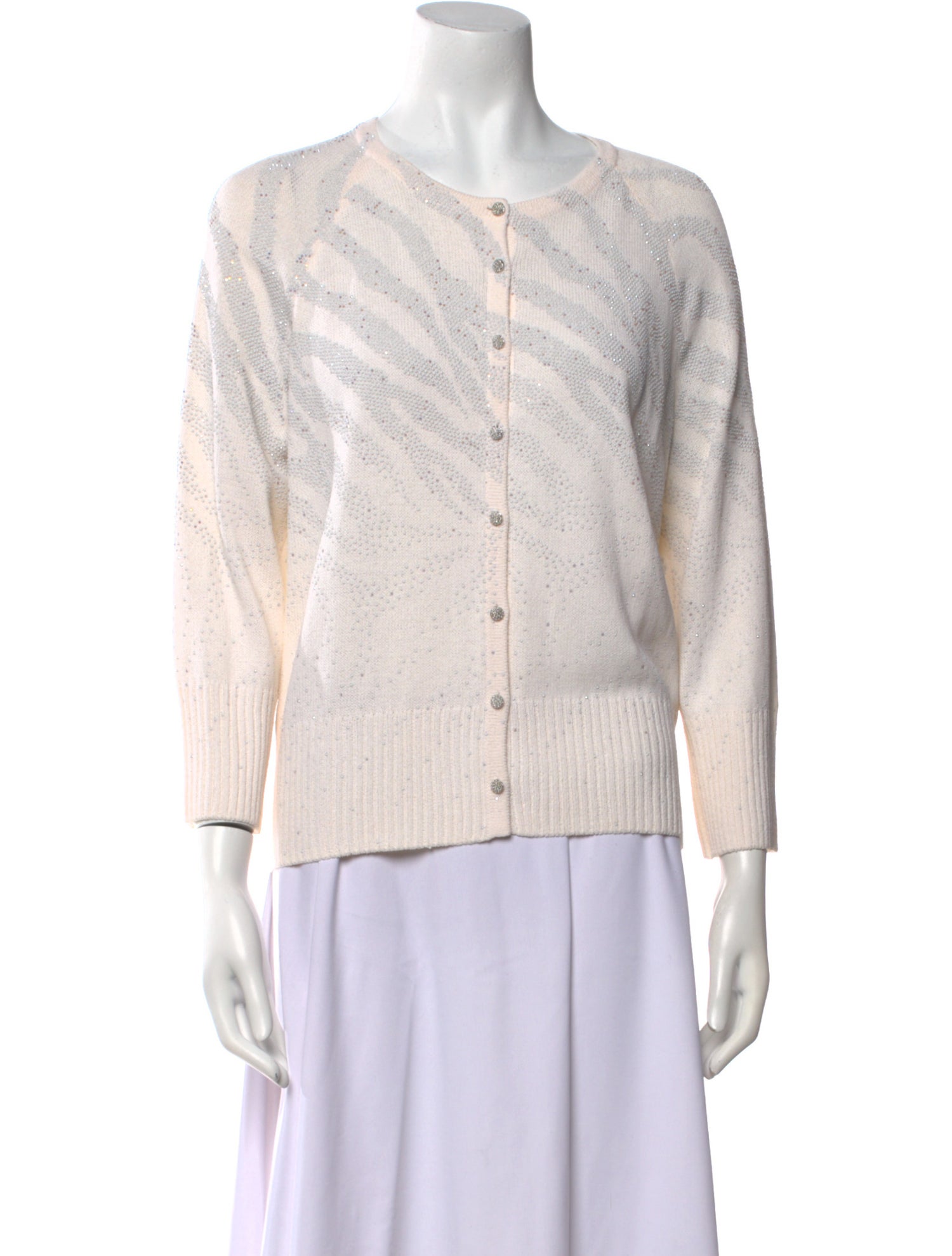 St. John Printed Crew Neck Sweater