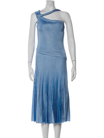 St. John One-Shoulder Midi Length Dress