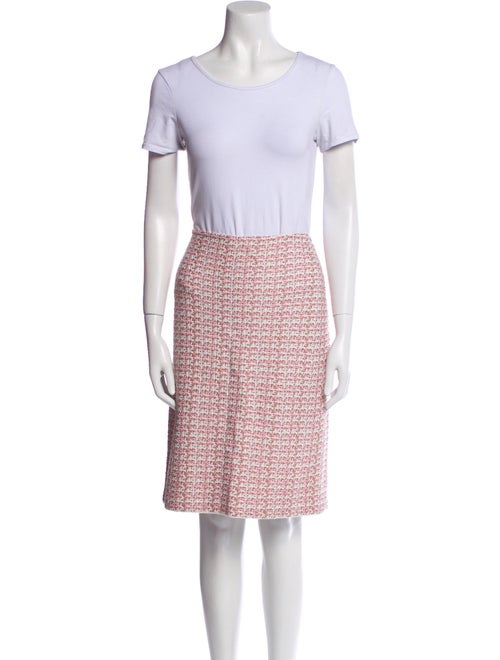 St. John Tweed Pattern Raw-Edge Trim Skirt Set