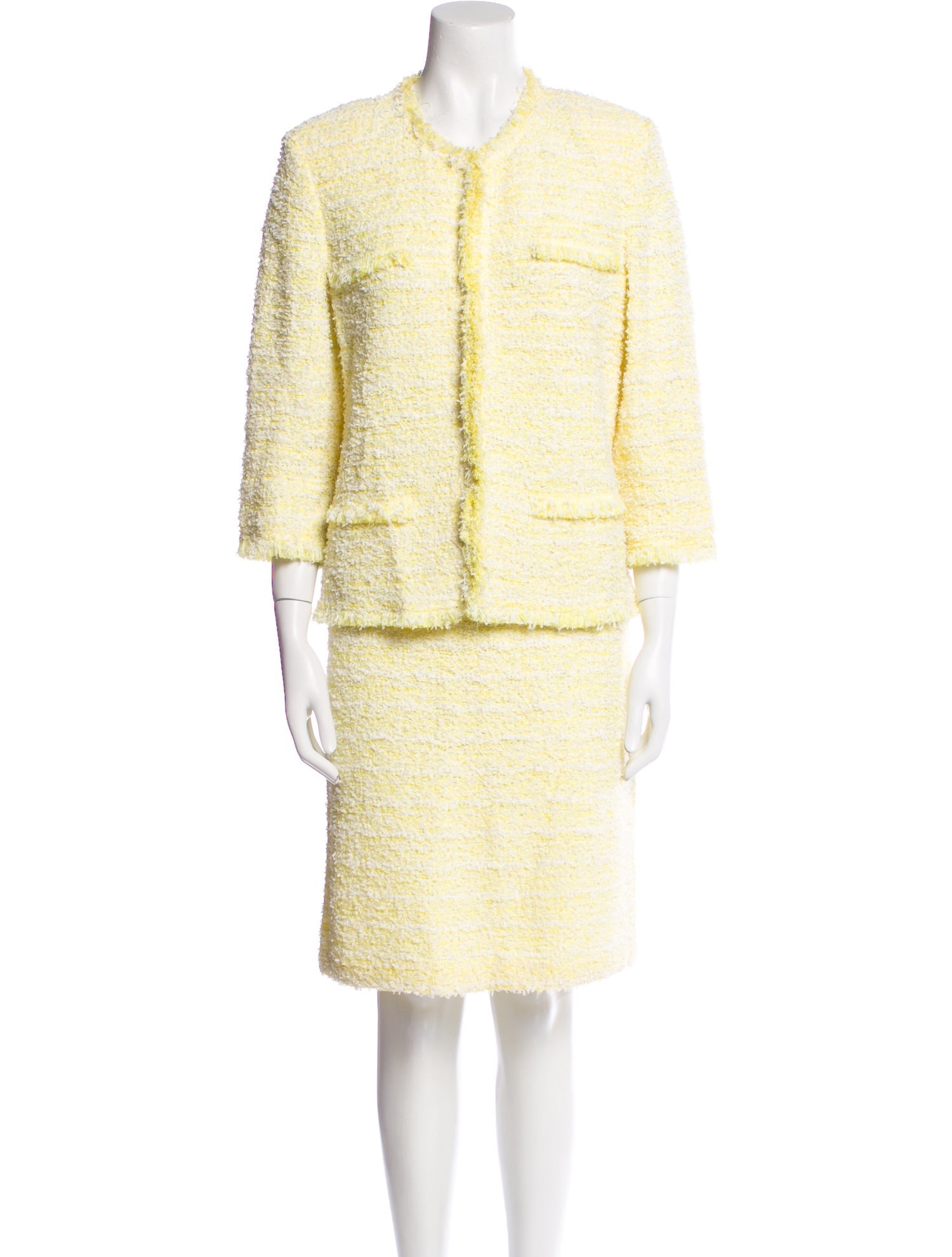 St. John Fringe Trim Accent Skirt Set