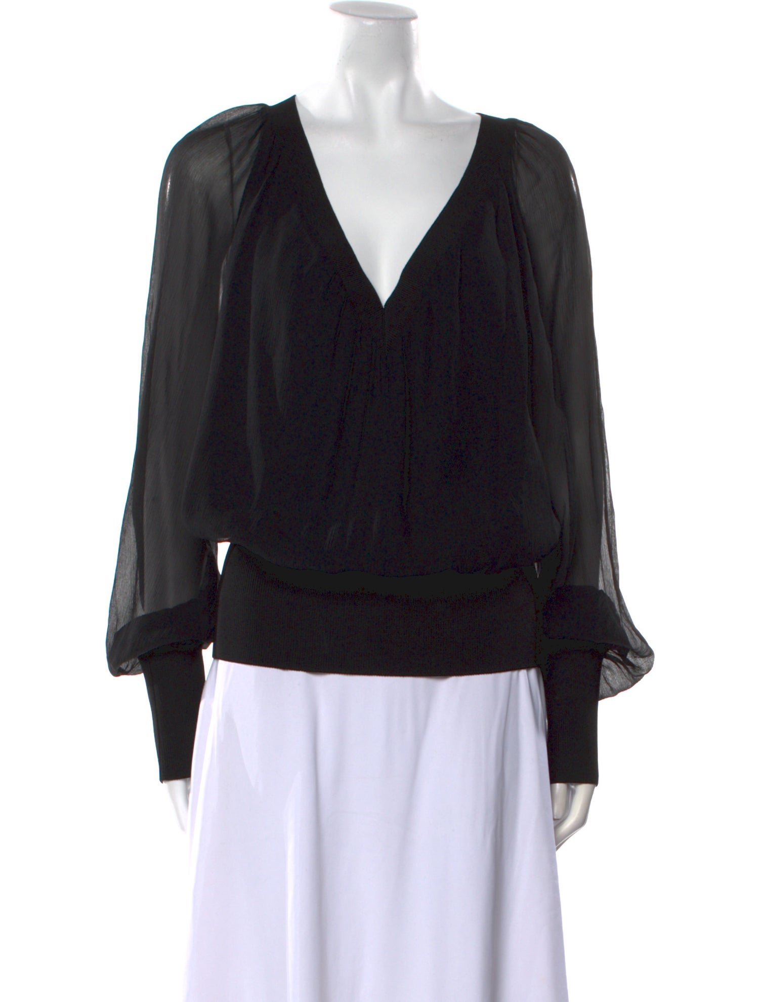 St. John Silk V-Neck Blouse