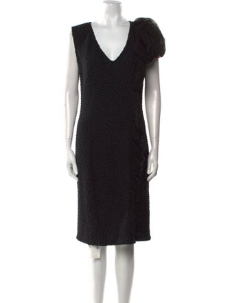 St. John V-Neck Midi Length Dress