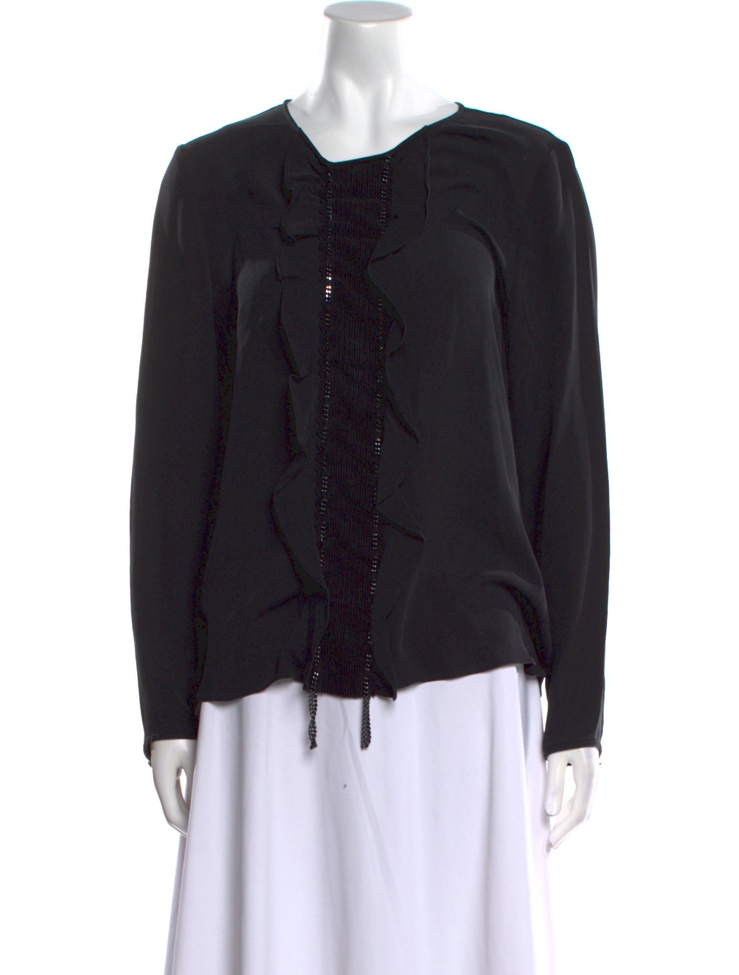 St. John Silk V-Neck Blouse