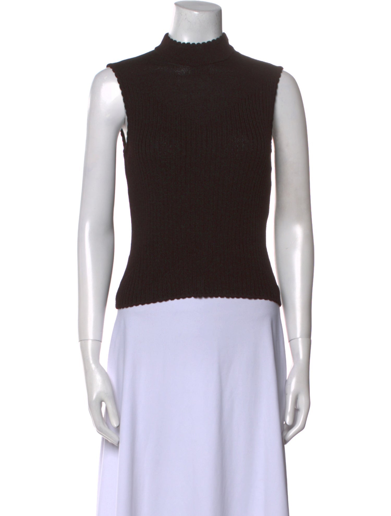 St. John Wool Mock Neck Crop Top