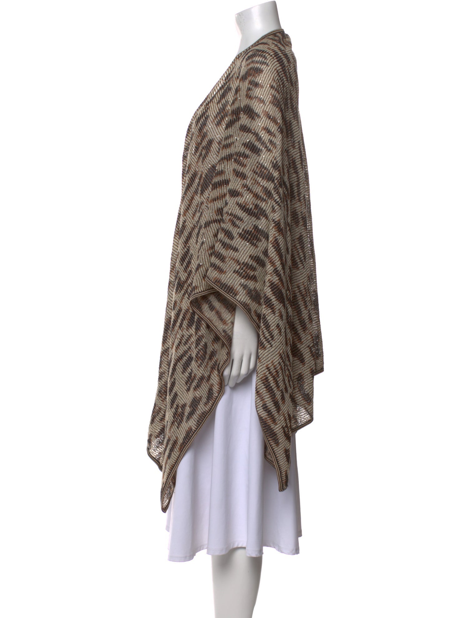 St. John Evening Animal Print Open Front Sweater
