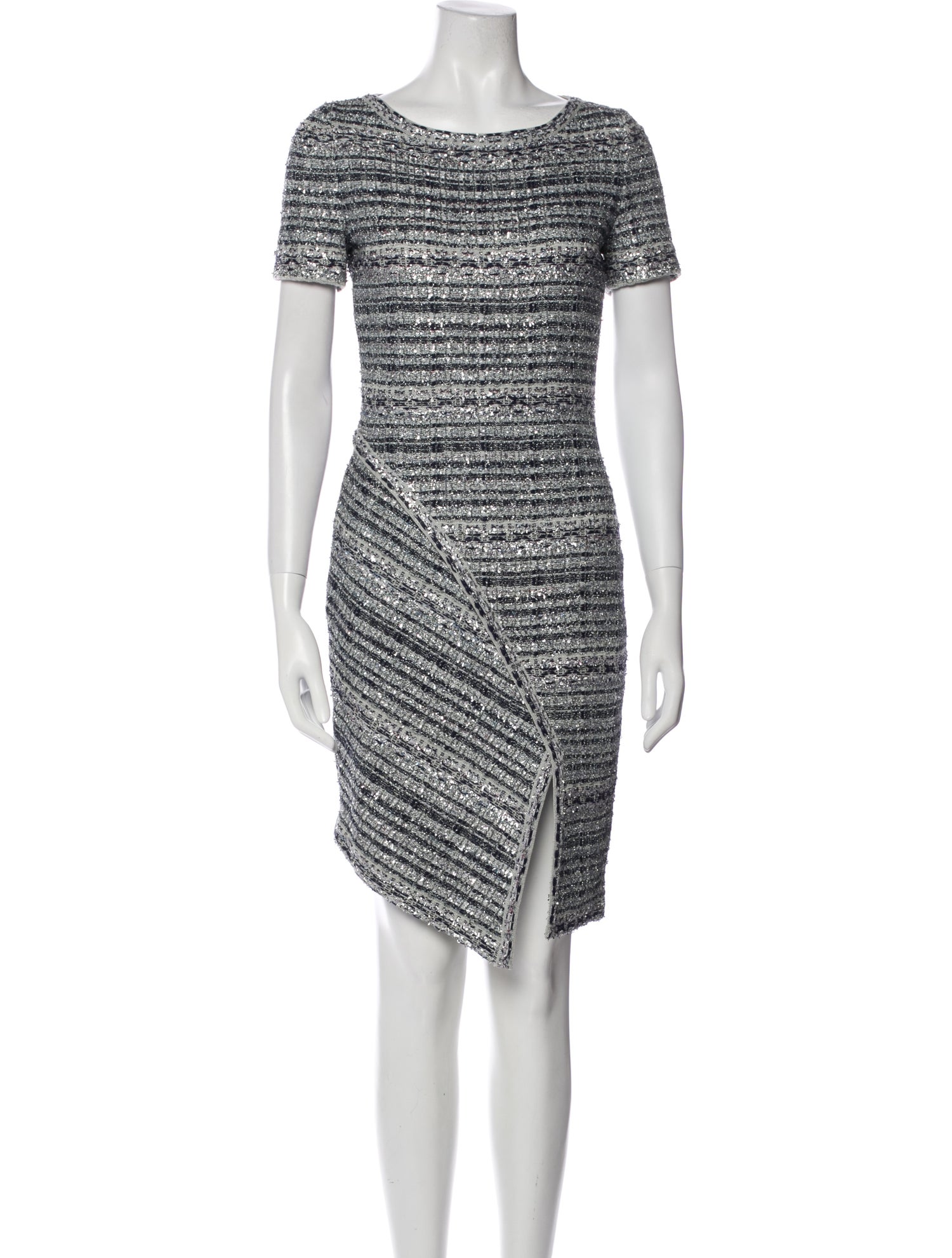 St. John Striped Knee-Length Dress w/ Tags