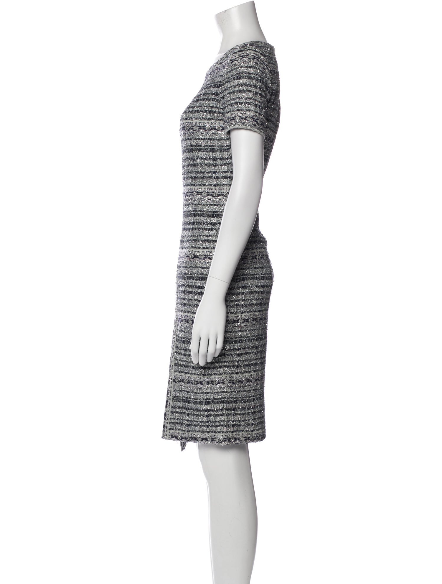 St. John Striped Knee-Length Dress w/ Tags