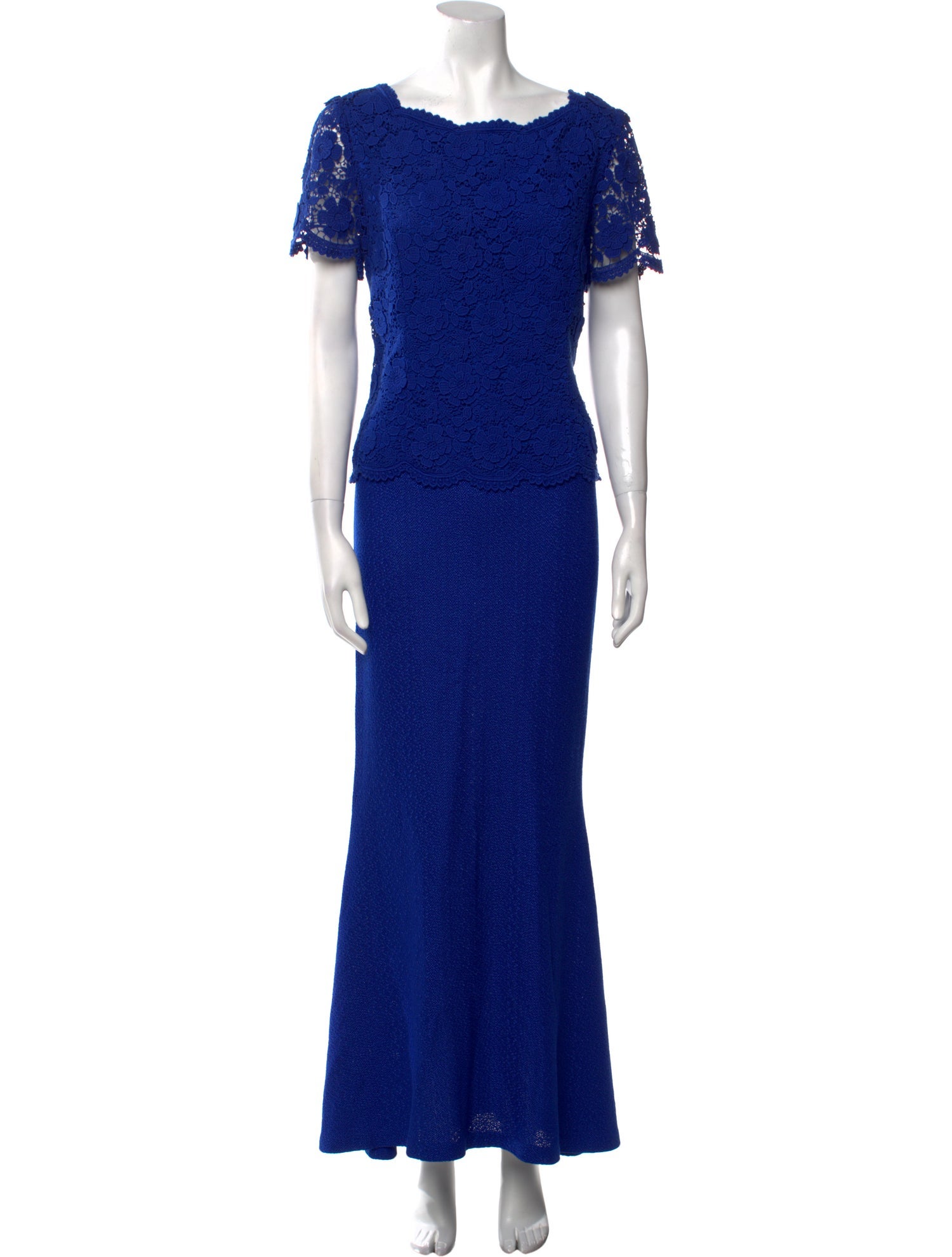 St. John Bateau Neckline Long Dress