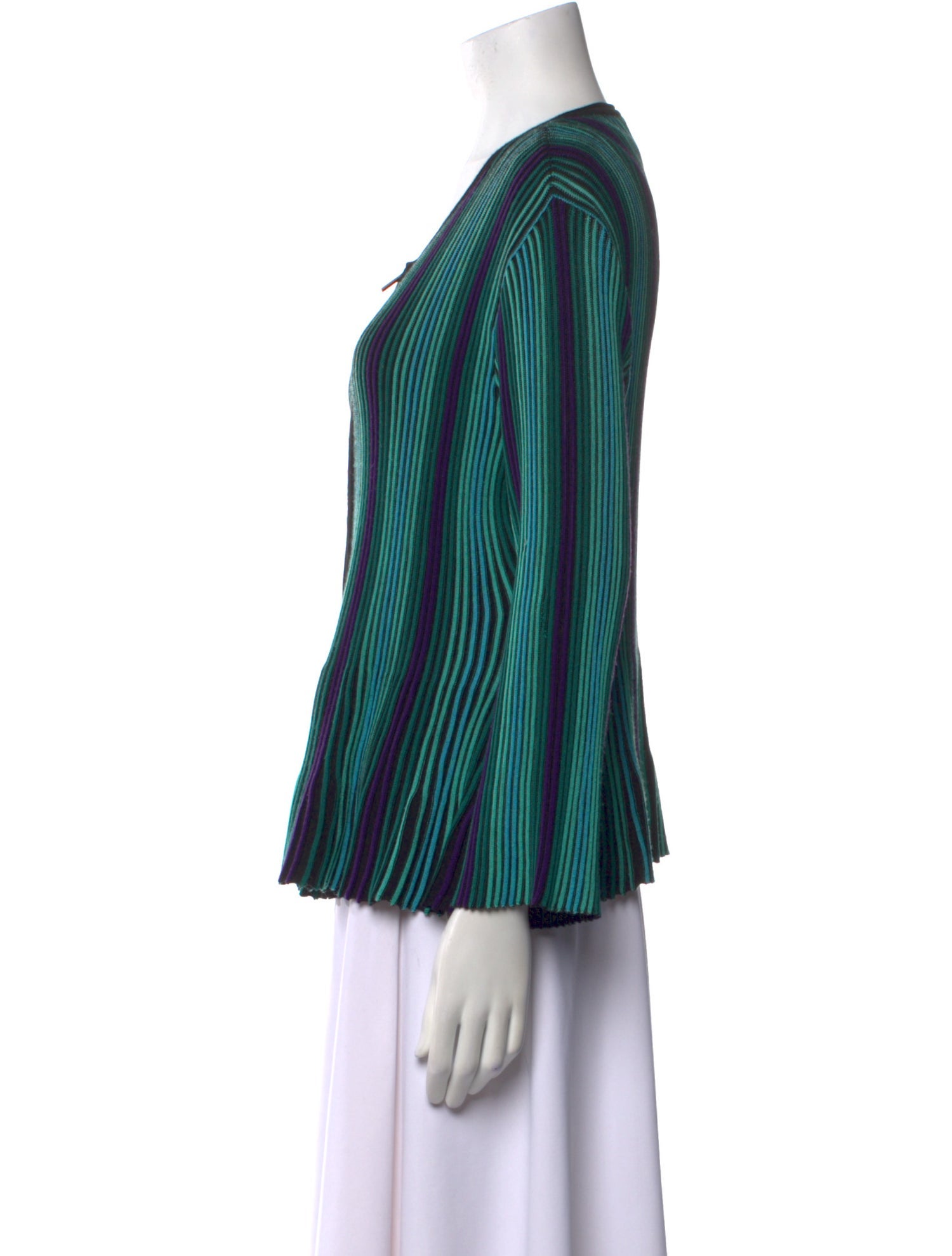 St. John Striped Scoop Neck Blouse