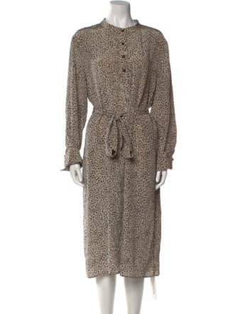 St. John Silk Midi Length Dress