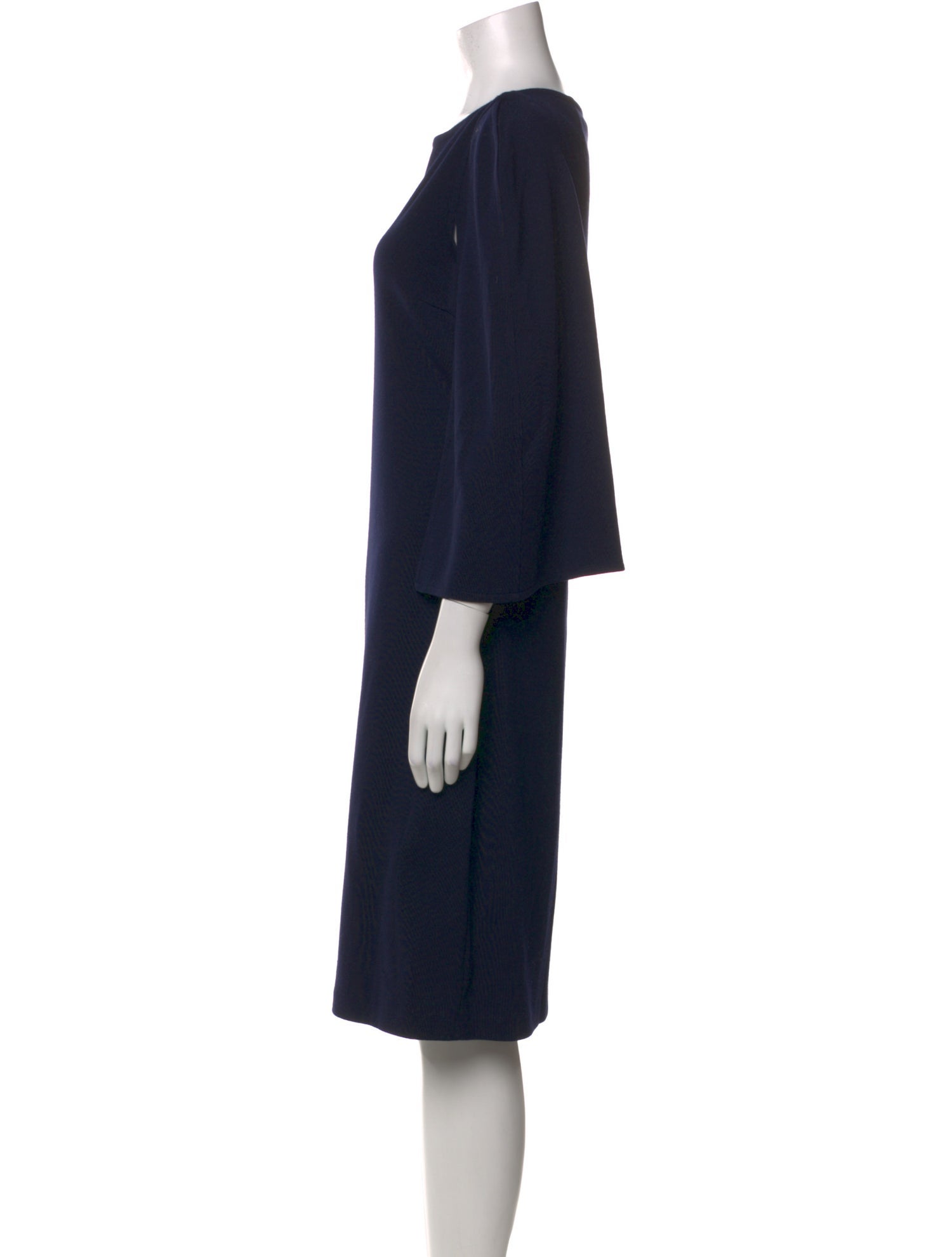 St. John Bateau Neckline Knee-Length Dress