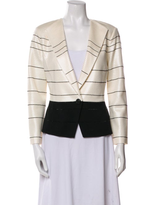 St. John Wool Plaid Print Blazer