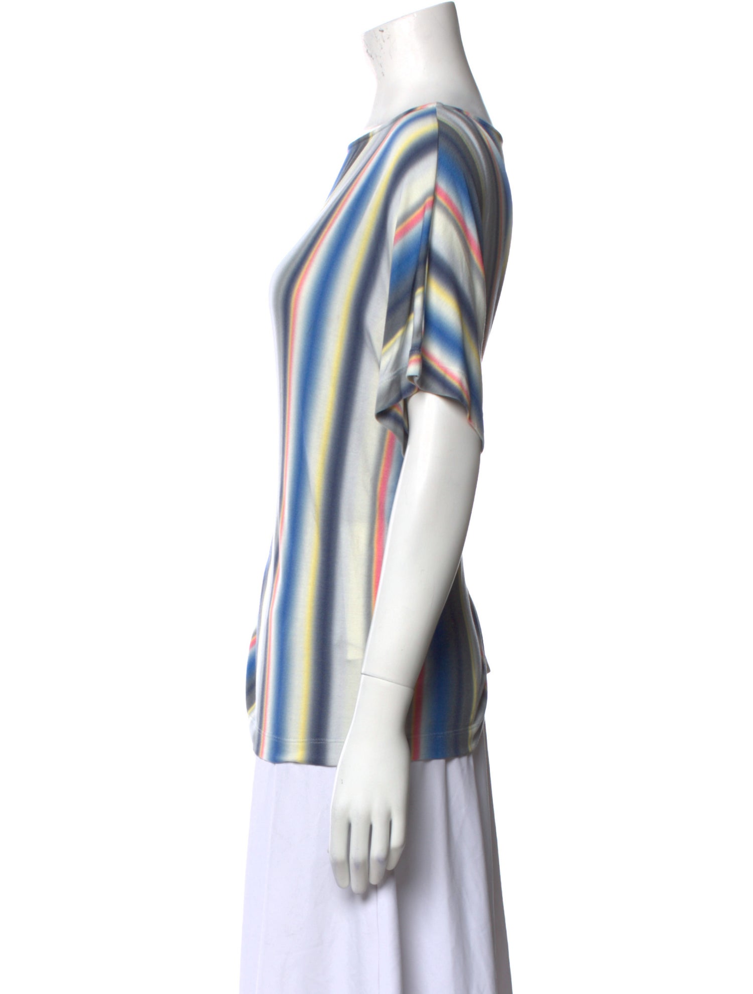 St. John Striped Bateau Neckline Blouse