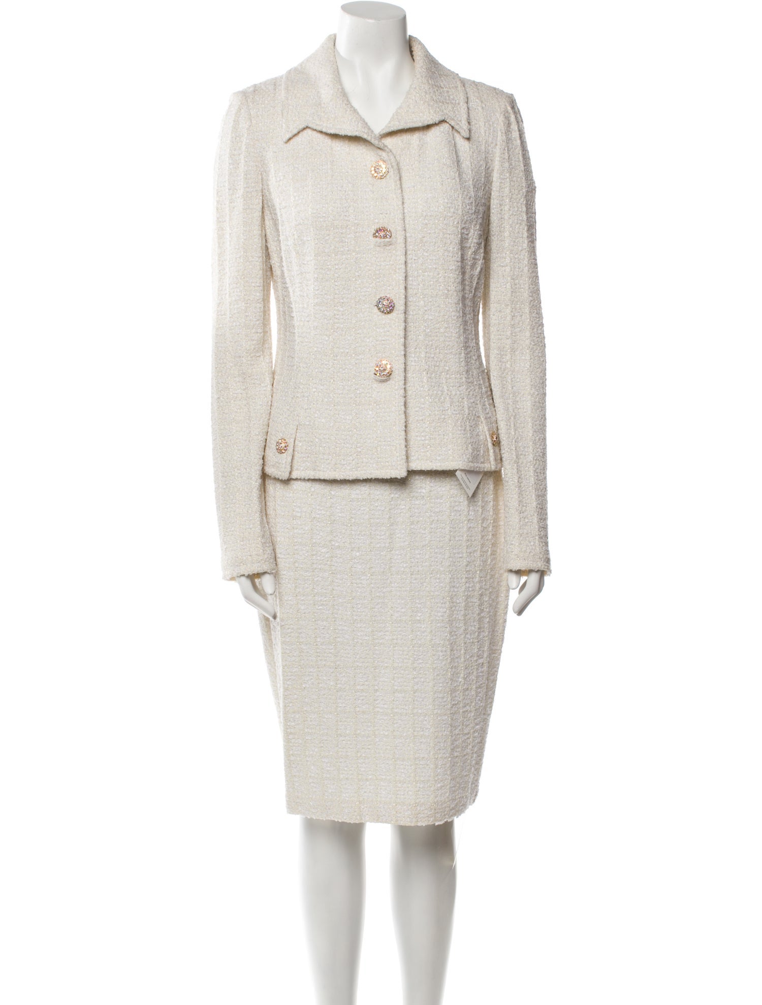 St. John Crystal Embellishments Skirt Suit