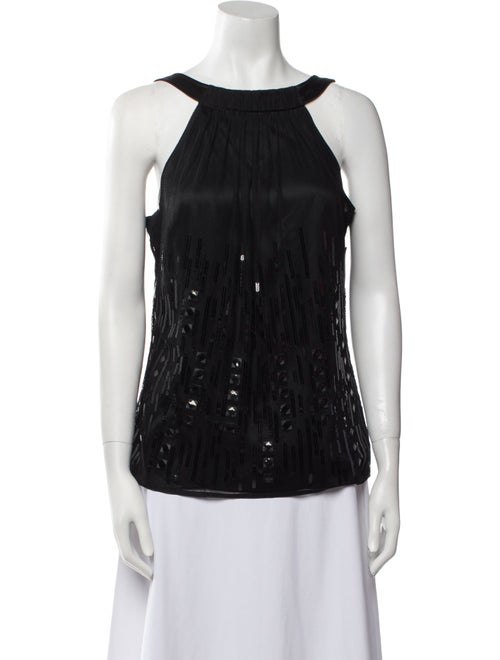 St. John Bateau Neckline Sleeveless Top