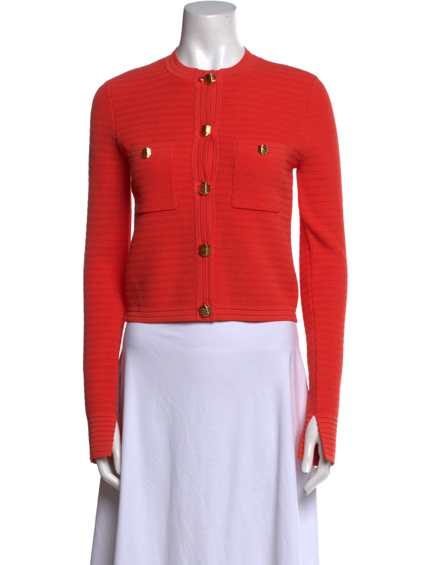 St. John Mock Neck Long Sleeve Crop Top