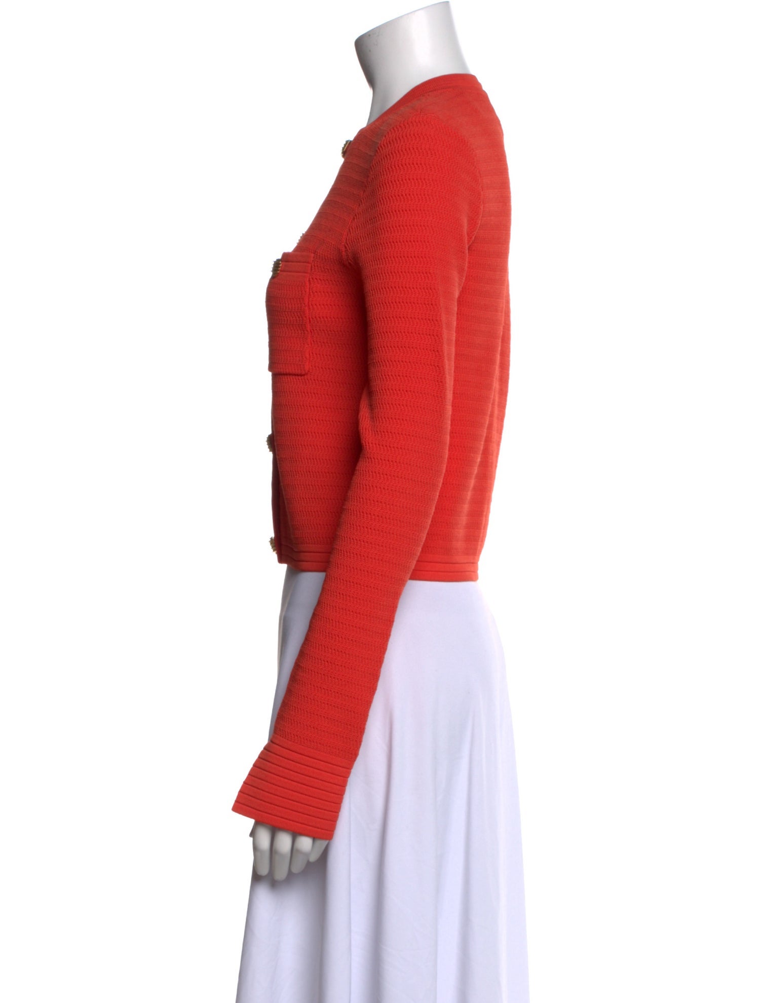St. John Mock Neck Long Sleeve Crop Top