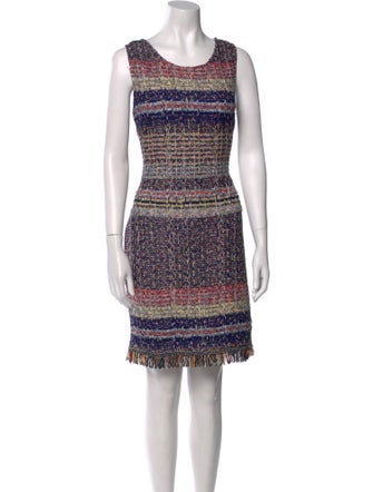 St. John Striped Knee-Length Dress