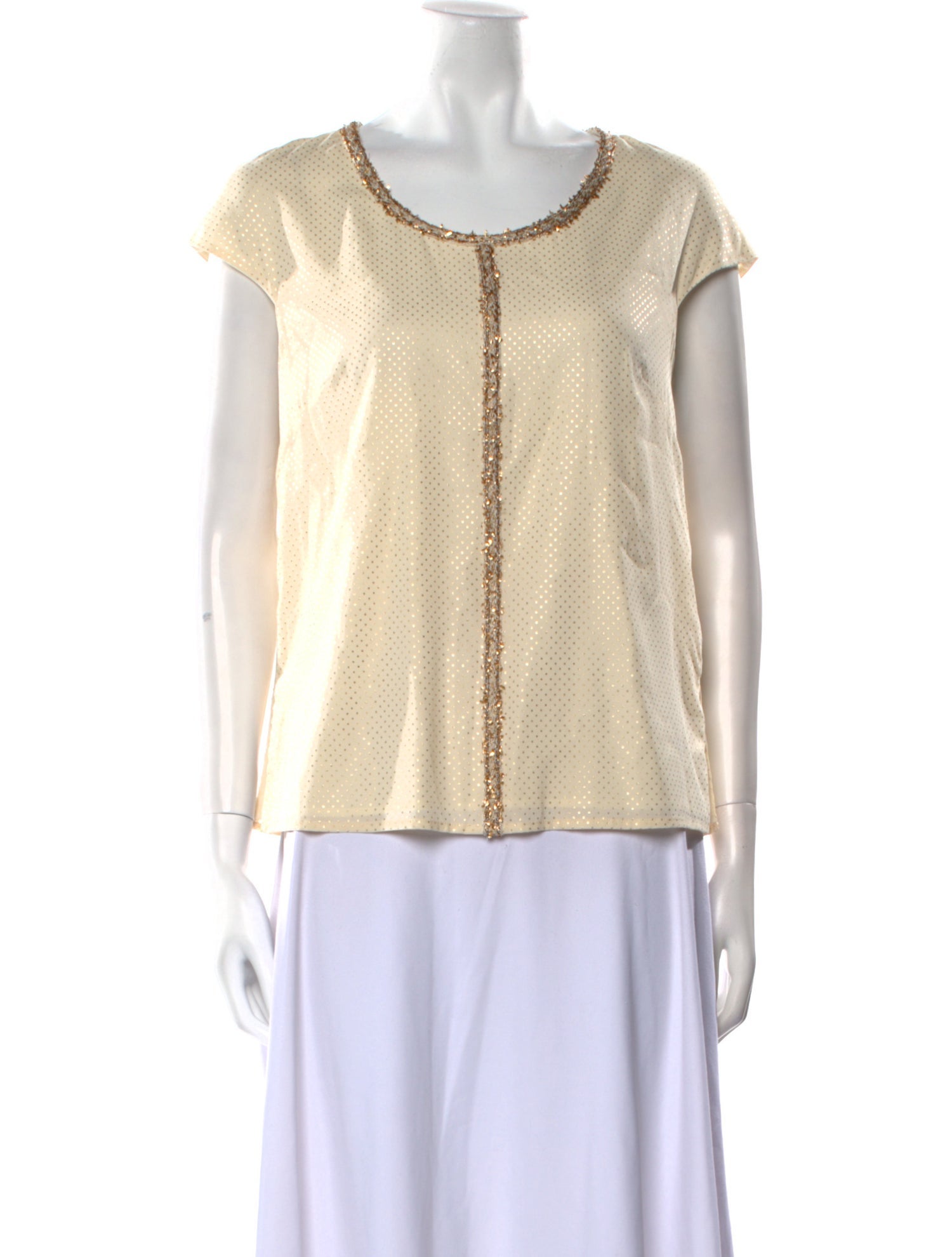 St. John Silk Scoop Neck Top
