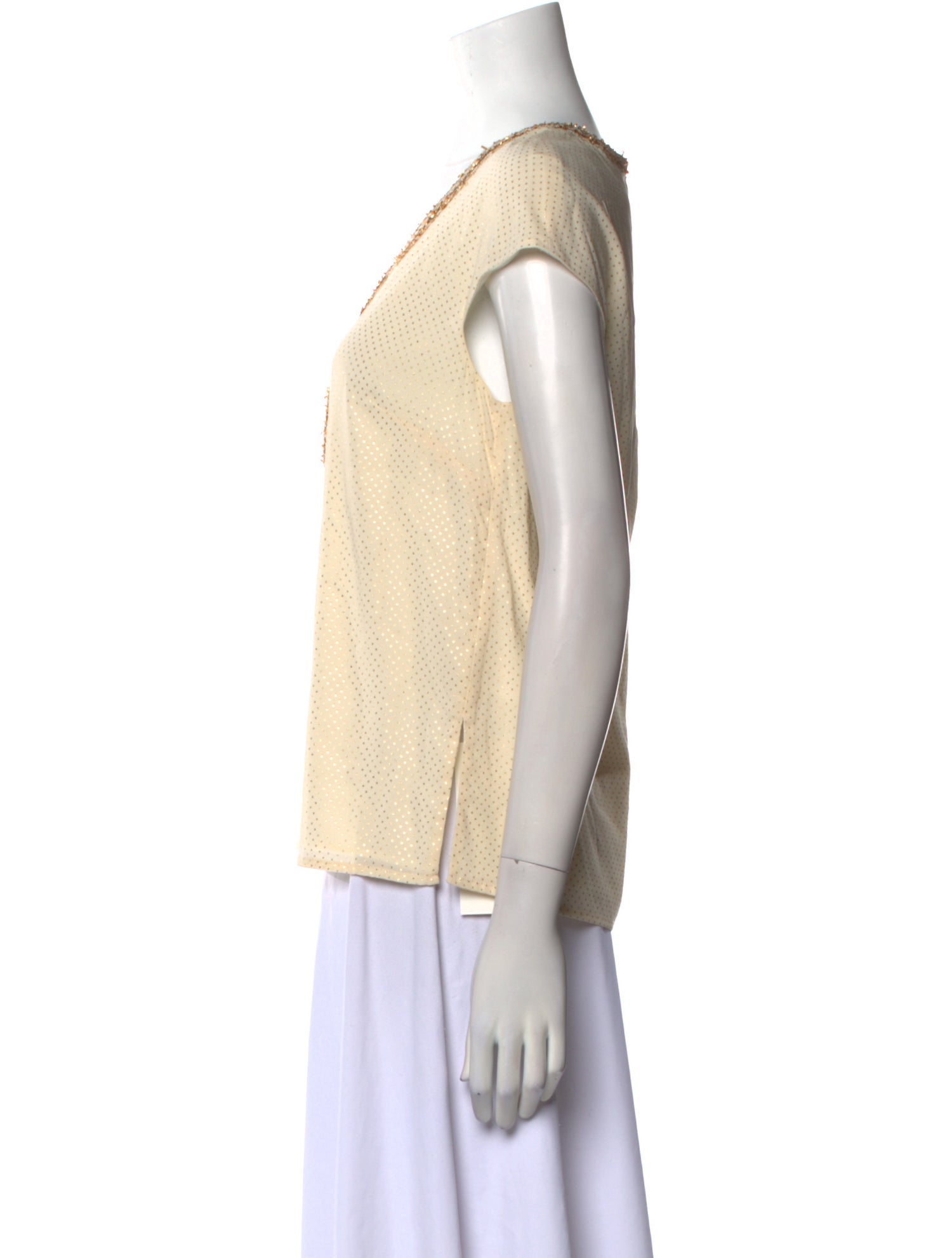 St. John Silk Scoop Neck Top