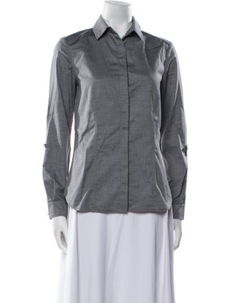 St. John Long Sleeve Button-Up Top