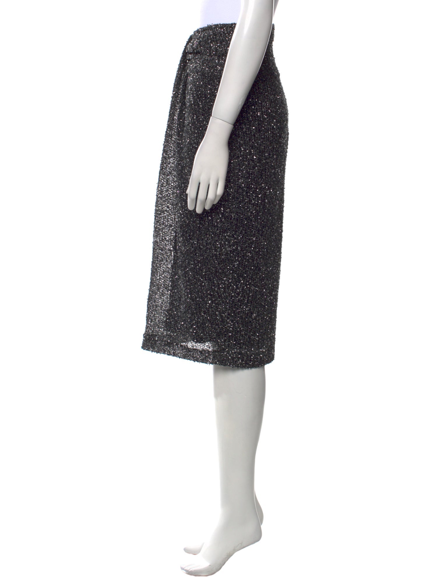 St. John Glitter Accents Knee-Length Skirt
