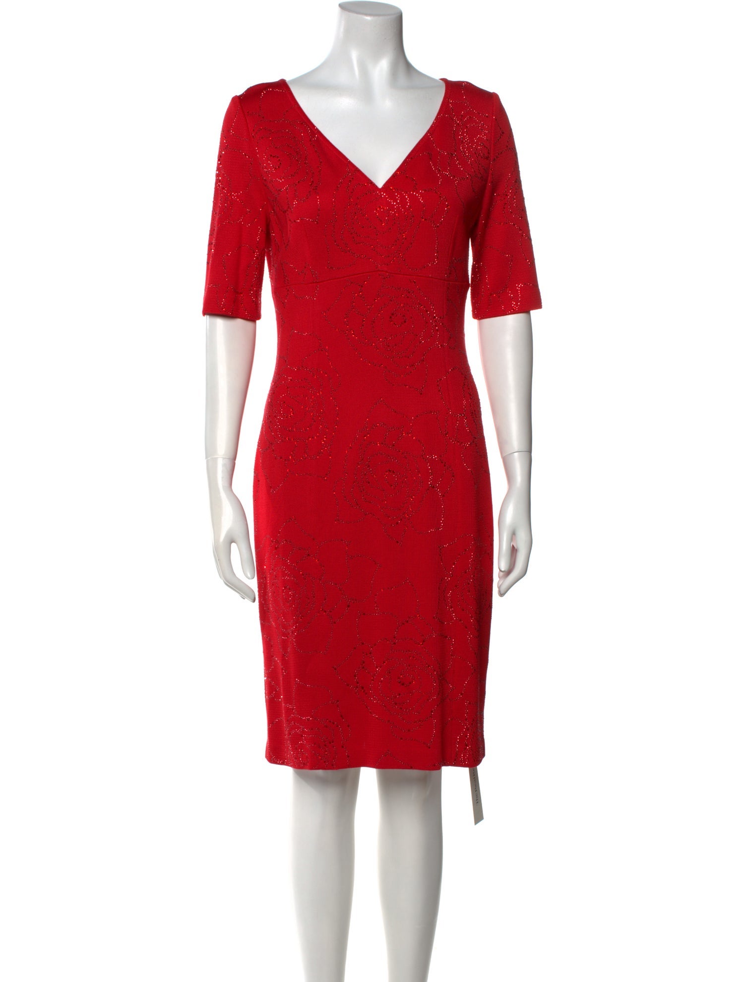 St. John V-Neck Knee-Length Dress