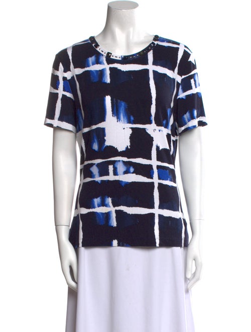 St. John Printed Scoop Neck T-Shirt